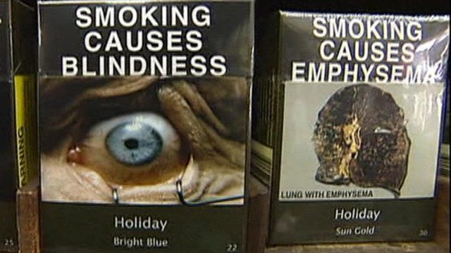 Warnings on cigarette packs