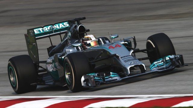 Lewis Hamilton on his way to winning the Malaysian Grand Prix