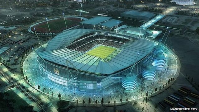 Manchester City S Etihad Stadium To Be Expanded In Two Phases Bbc News