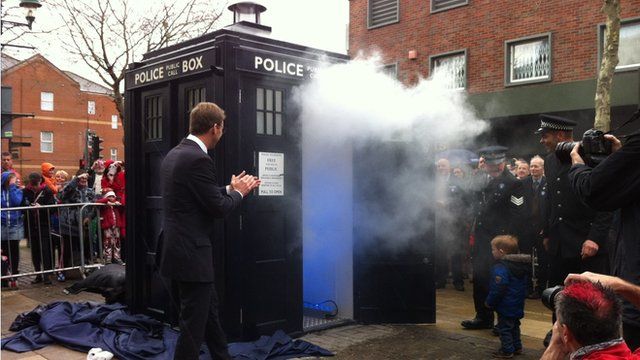 The police box after the unveiling