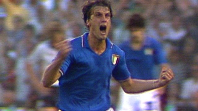 Marco Tardelli does his iconic celebration after scoring for Italy against West Germany