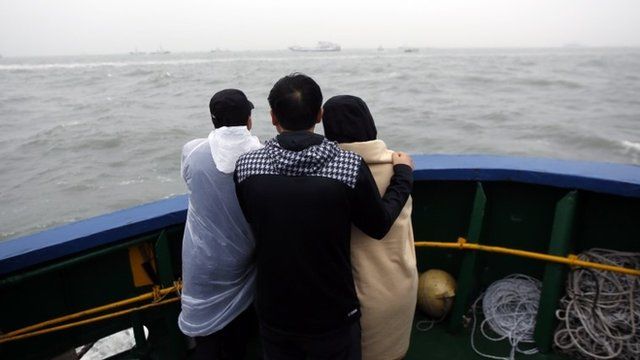 Family members of missing passengers who were on the South Korean Sewol ferry
