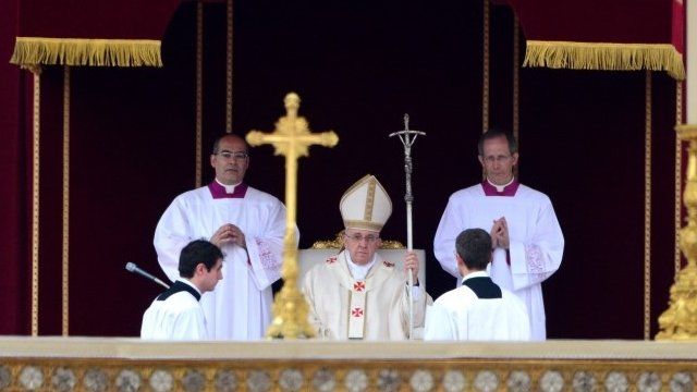 Pope Francis leads the canonisation mass