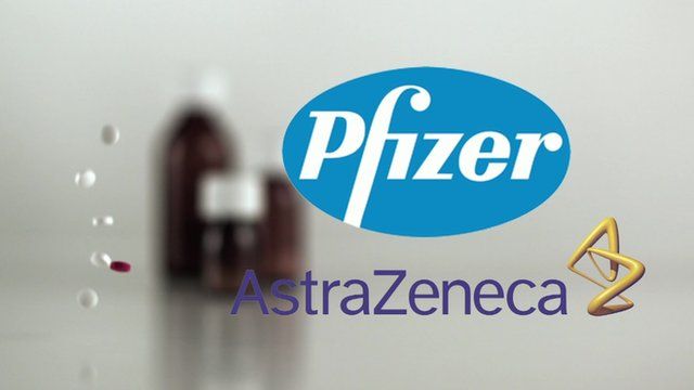 Pfizer and AstraZeneca logos
