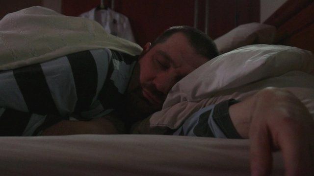 A man sleeping
