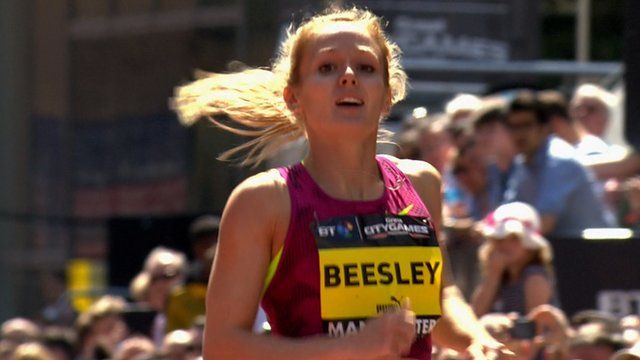 Hurdler Meghan Beesley at the Great City Games in Manchester
