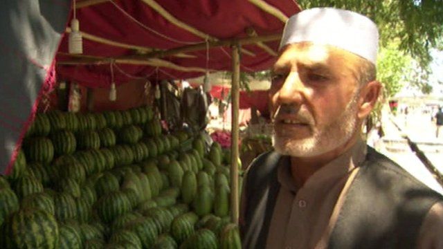Afghan fruit seller