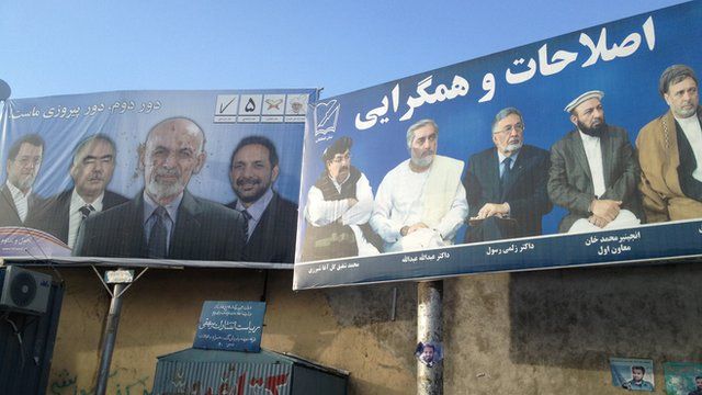 Posters of candidates and their supporters