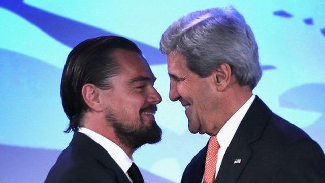 Leonardo DiCaprio and US Secretary of State John Kerry