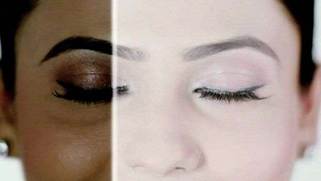 Skin-whitening advertisement shows skin changing colour