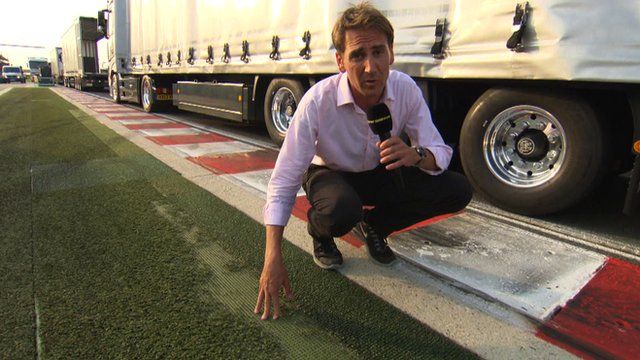BBC F1 pit-lane reporter Tom Clarkson