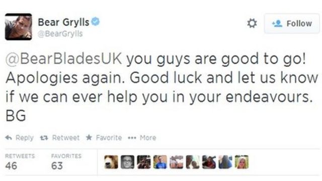 Bear Grylls, Our Supporters