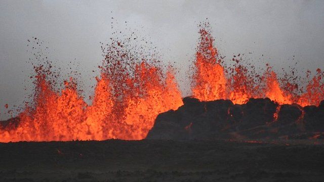 Lava spouts from the Bardarbunga volcano