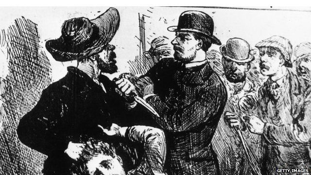 Drawing depicting a man accused of being Jack the Ripper