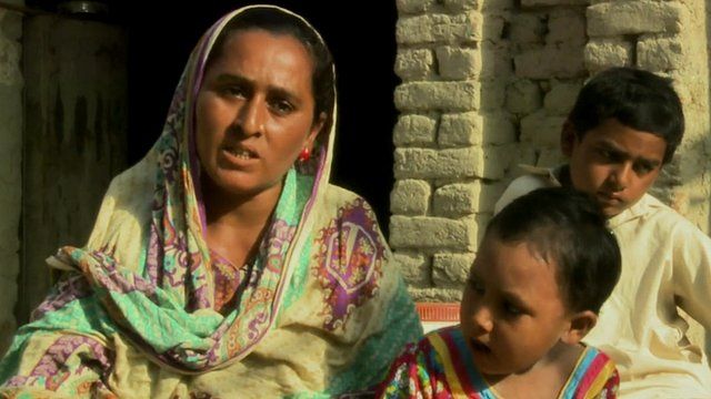 Woman and her children in Pakistan