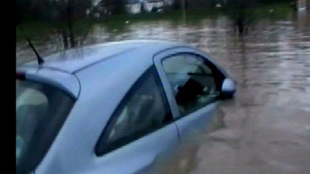 Police footage of St Asaph flooding