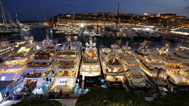 A general view shows yachts at Port Hercules during the 24th edition of the International Monaco Yacht Show in Monaco, 25 September 2014