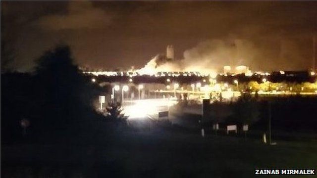 Didcot B Power Station on fire