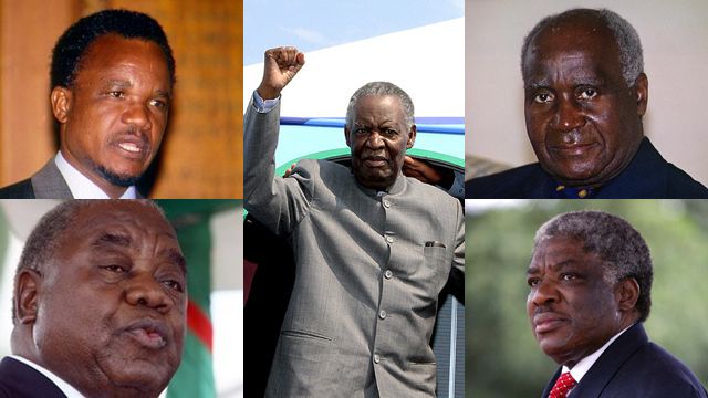The five presidents of the Republic of Zambia