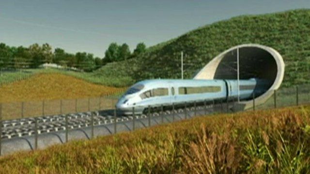 Train on proposed new line - CGI
