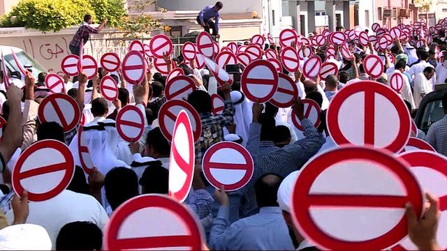 Opposition protesters against the Bahrain elections