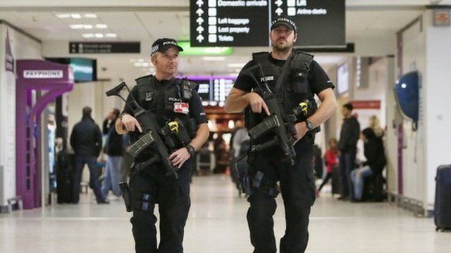 Officers in an airport