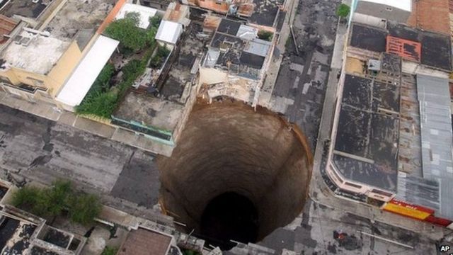 Sinkholes See them watch them and we explain them - BBC News