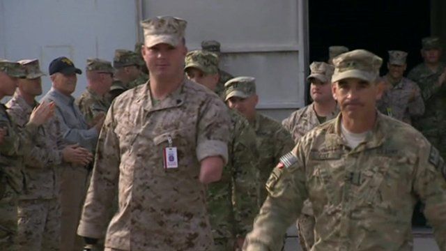 Injured US veterans arriving in Afghanistan