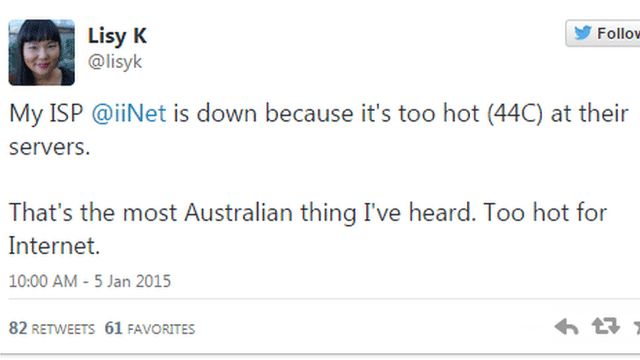 menu Lav aftensmad Tarif Heat blamed for Australian internet failure - BBC News