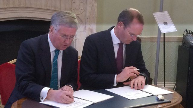 UK and Ireland sign defence deal at Dublin Castle - BBC News