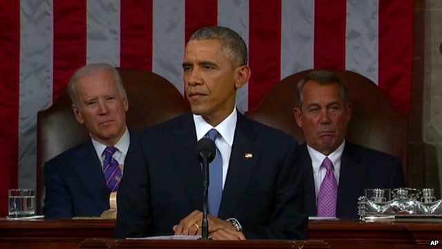 President Obama giving his State of the Union address