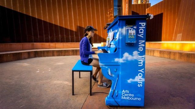 Woman playing piano in Melbourne