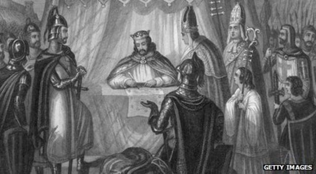 King John puts his seal on Magna Carta, June 15, 1215