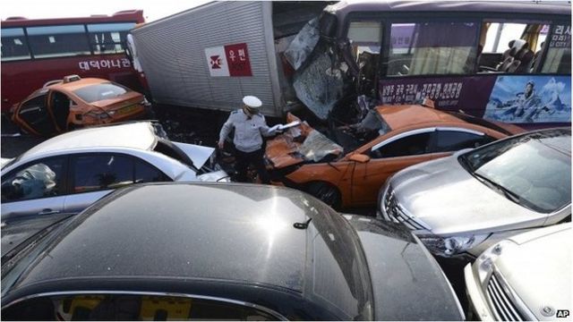 Two Dead In 100 Car South Korea Pile Up c News