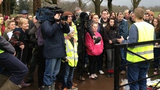 Friends and family gather at Troopers Hill Nature Reserve to search for missing Rebecca Watts