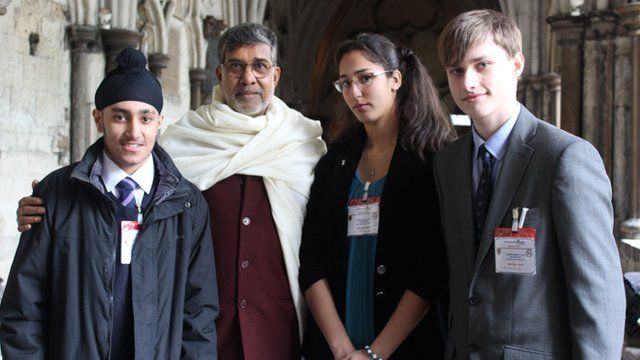 William, Vanda and Dev with Nobel Peace Prize winner Kailash Satyarthi
