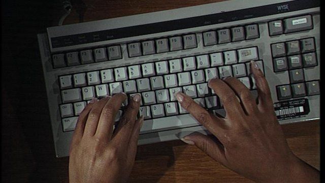 Typing at a computer