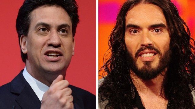 Ed Miliband and Russell Brand