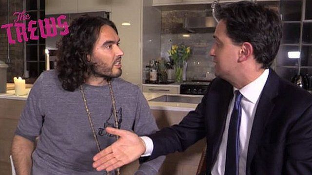 Still from Ed Miliband's interview with comedian Russell Brand