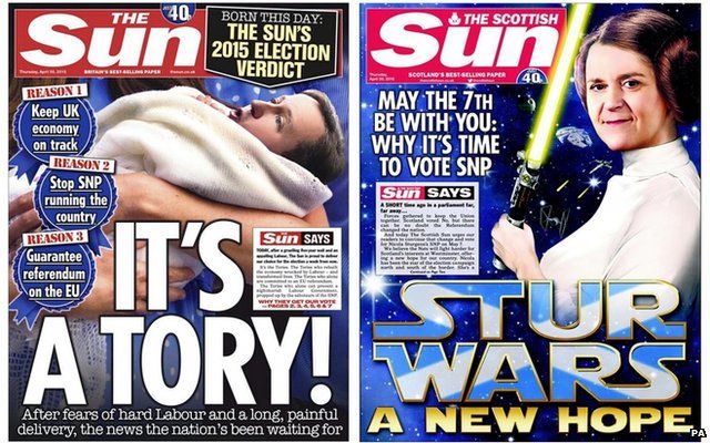 The Sun and the Scottish Sun front pages