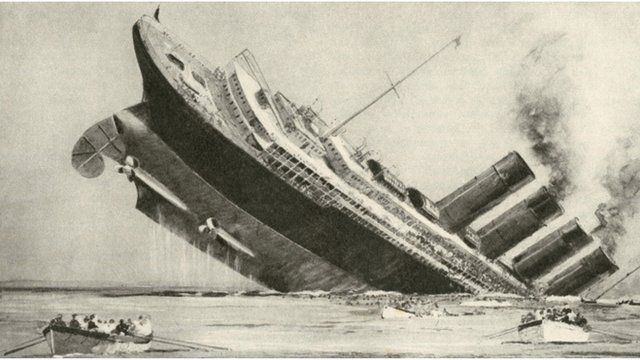 The sinking of the Lusitania