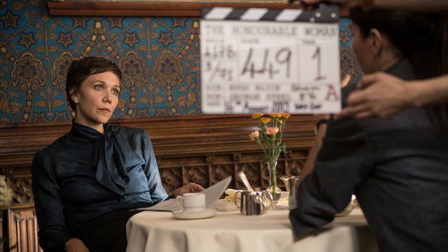 Ms Gyllenhaal on the set of The Honourable Woman