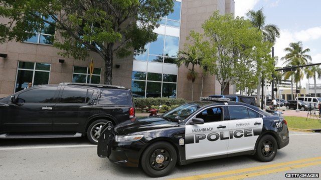 Police car outside of Concacaf