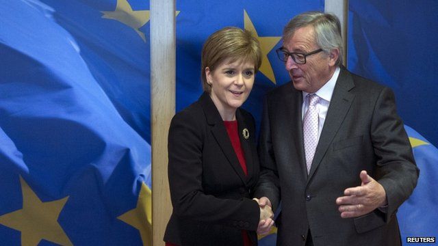 First Minister Nicola Sturgeon is welcomed by European Commission President Jean-Claude Juncker