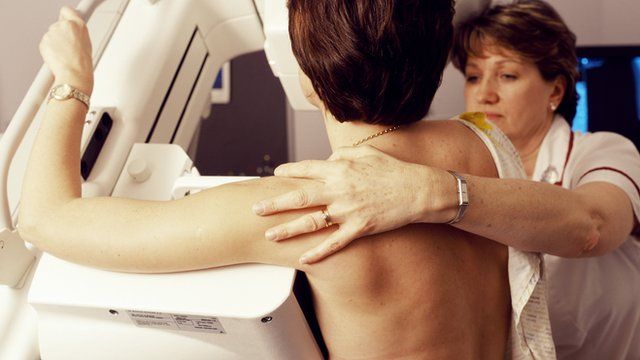 Breast cancer screening involves mammogram scans