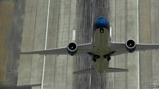 Boeing 787 Dreamliner performing a vertical takeoff