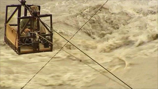 Swollen river in Pakistan