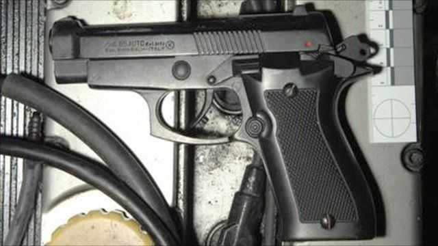 One of the recovered firearms