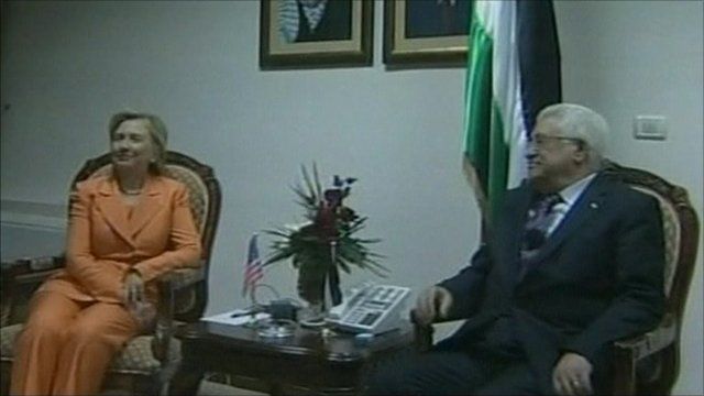 Hillary Clinton and Mahmoud Abbas