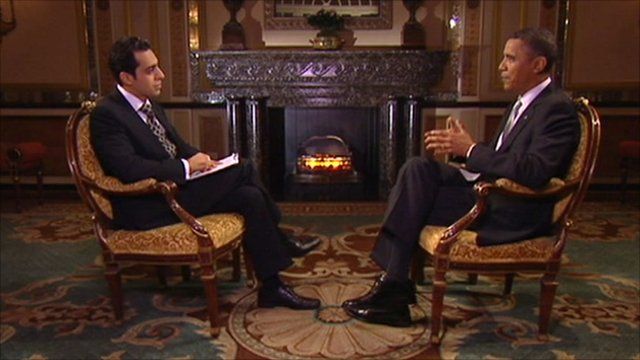 President Obama speaking to BBC Persian Television